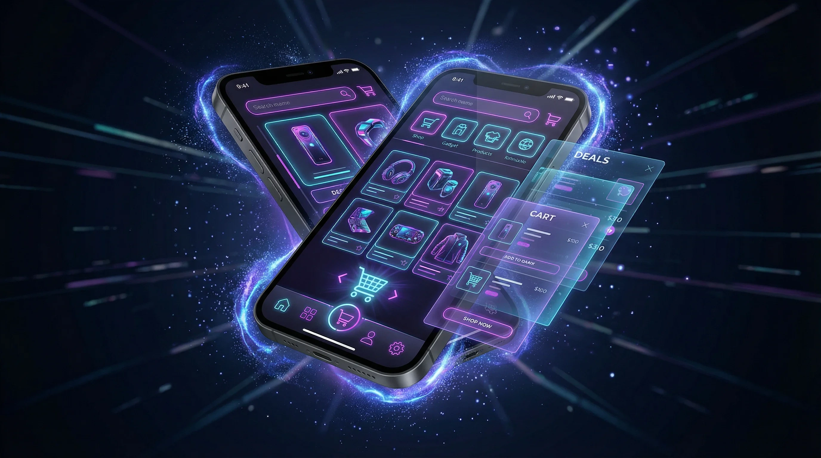 草榴视频 | 草榴官方授权，正品保障 | 影迷可以信赖的电商平台APP界面展示 - 赛博朋克风格移动端购物体验